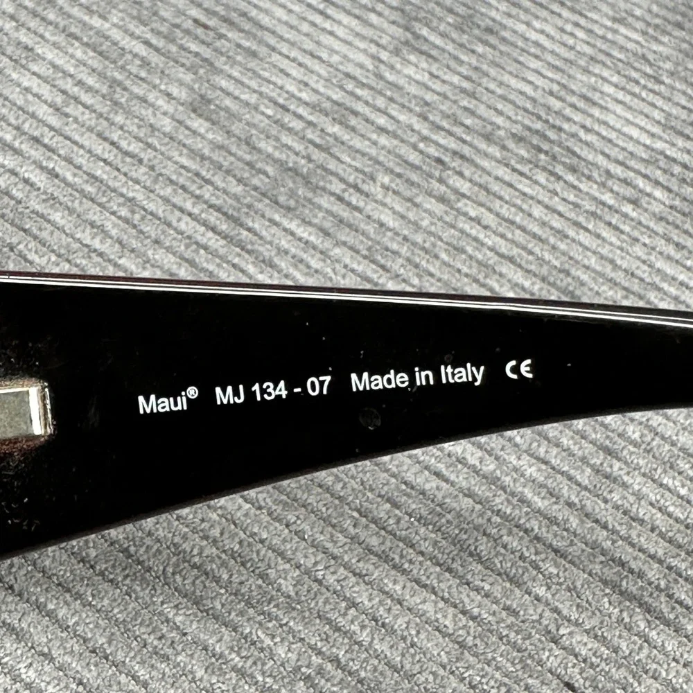 Maui Jim MJ 134-07 y2k Sunglasses Dark Tortoise Rectangle Wrap Made Italy vtg